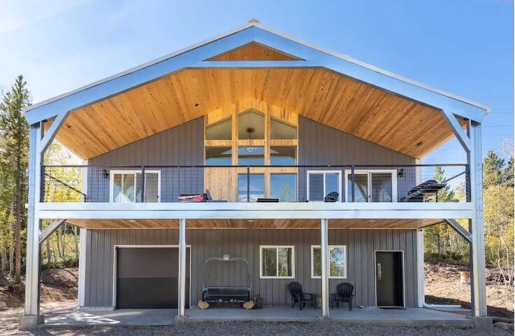 Modern galvanized steel barndominiums in Alhambra, Arizona, blending rustic charm with contemporary design