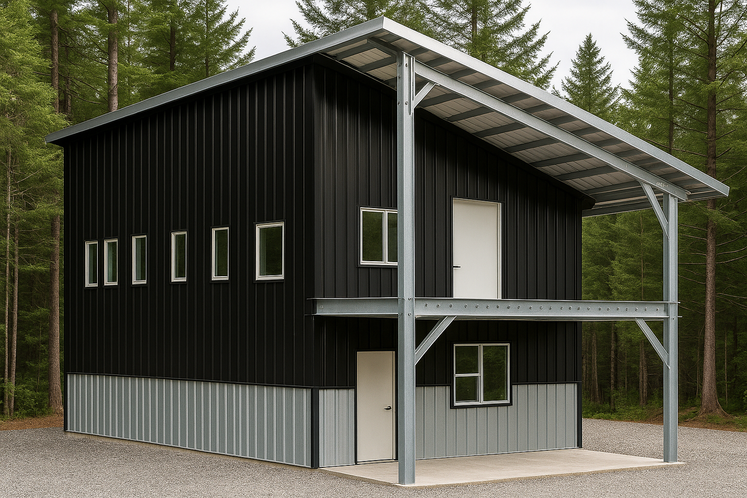 20-x-40-single-slope-2-story-cabin-kit-with-covered-porch-2